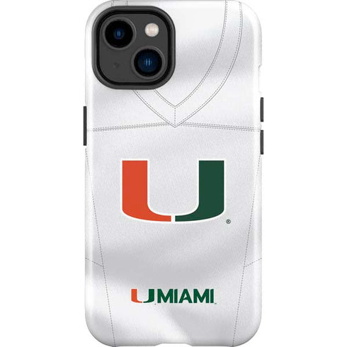 University of Miami White Jersey iPhone 15 Impact Case